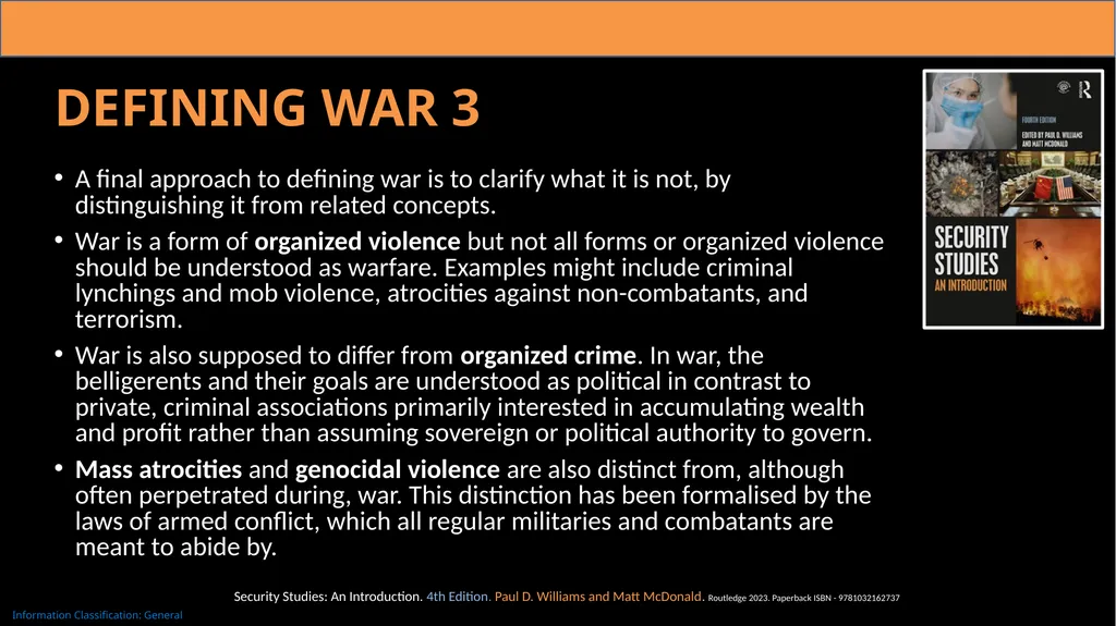 Chapter 12: War Security studies cannot afford to - slide 4 of 12