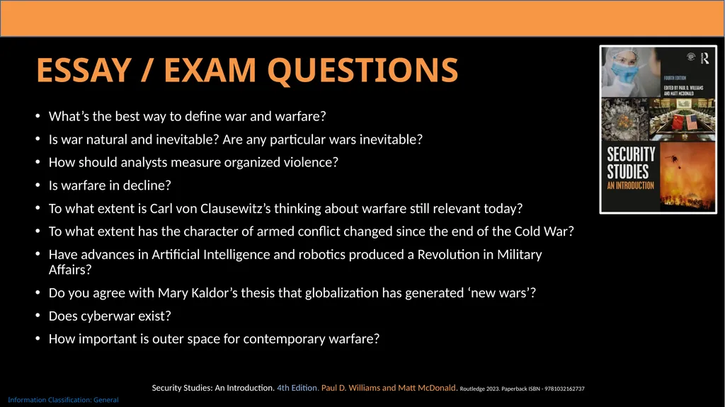 Chapter 12: War Security studies cannot afford to - slide 11 of 12