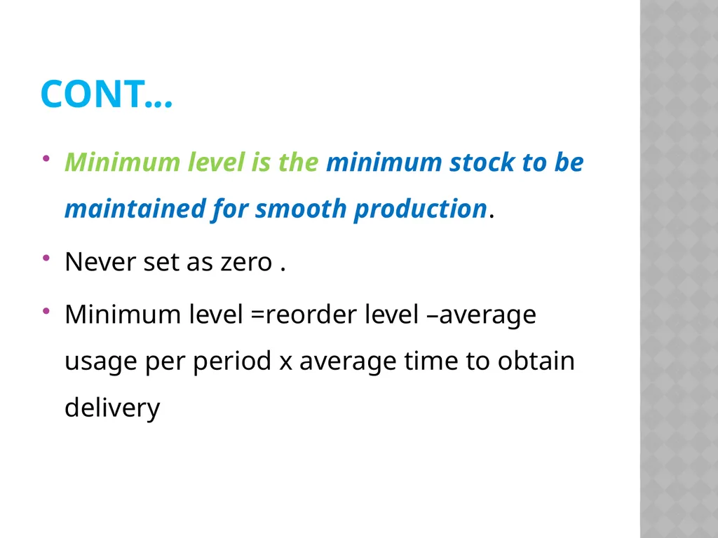 INVENTORY CONTROL Reena Vincent Professor JMCON - slide 15 of 78
