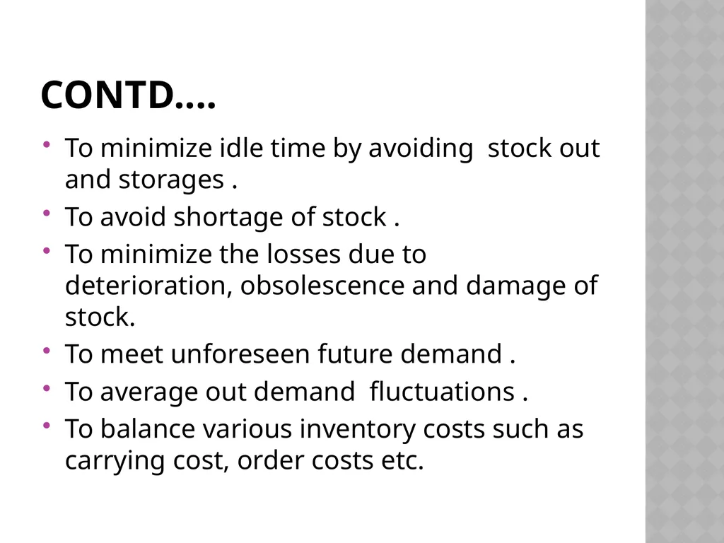INVENTORY CONTROL Reena Vincent Professor JMCON - slide 8 of 78