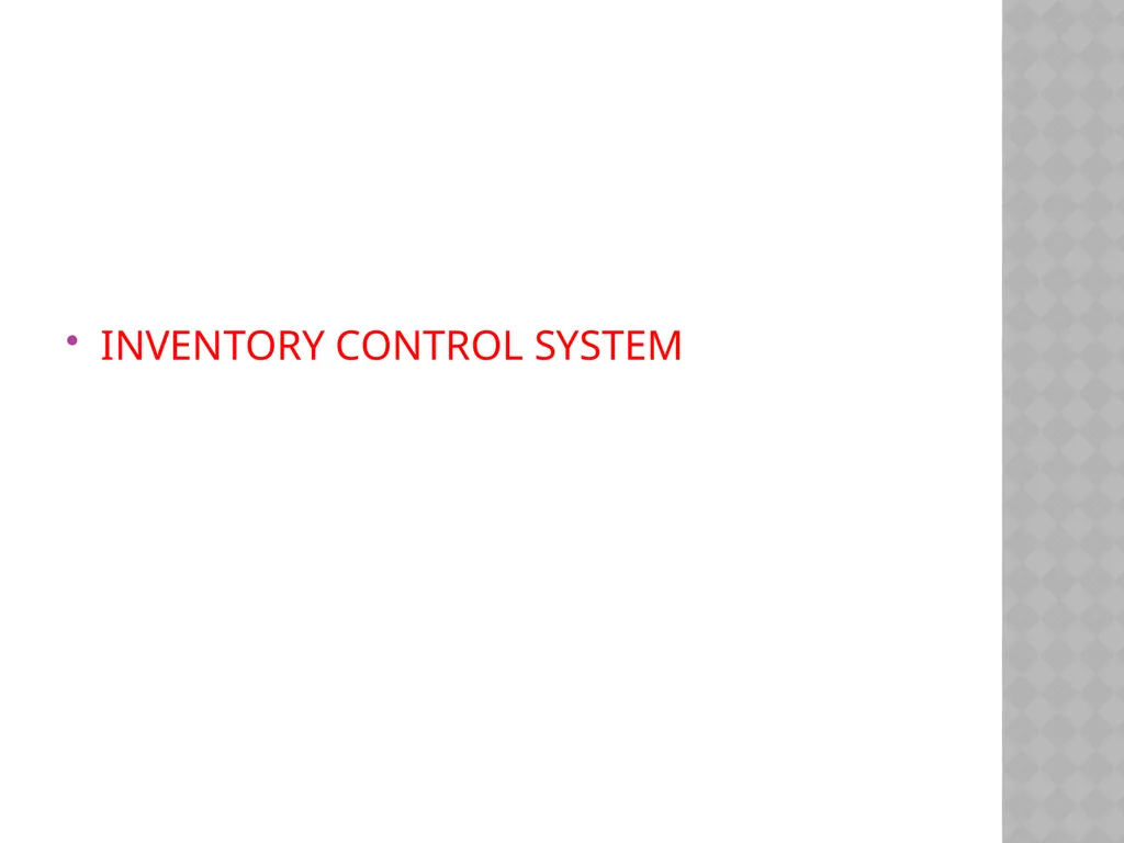 INVENTORY CONTROL Reena Vincent Professor JMCON - slide 62 of 78