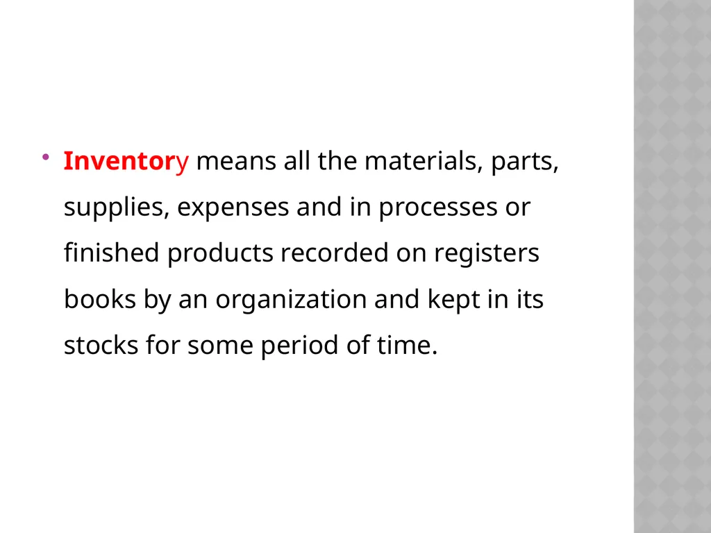 INVENTORY CONTROL Reena Vincent Professor JMCON - slide 5 of 78