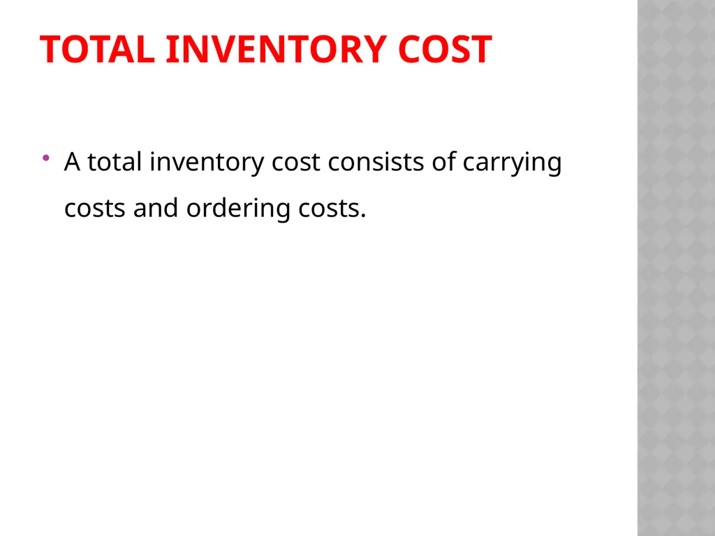 INVENTORY CONTROL Reena Vincent Professor JMCON - slide 70 of 78