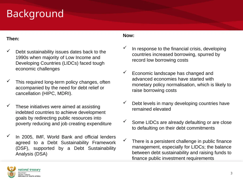 1 Overview of SA’s debt management process Tebogo - slide 3 of 19