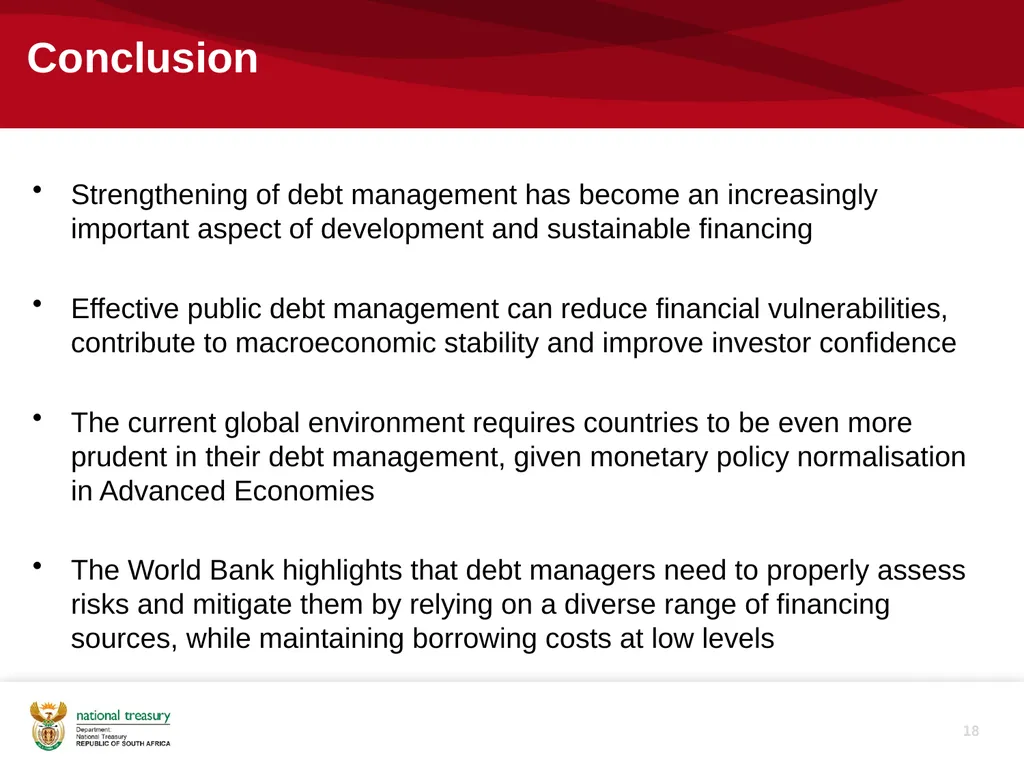 1 Overview of SA’s debt management process Tebogo - slide 18 of 19