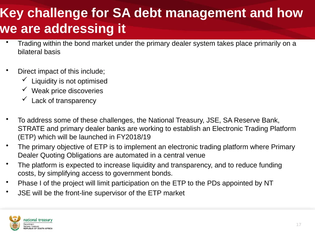 1 Overview of SA’s debt management process Tebogo - slide 17 of 19