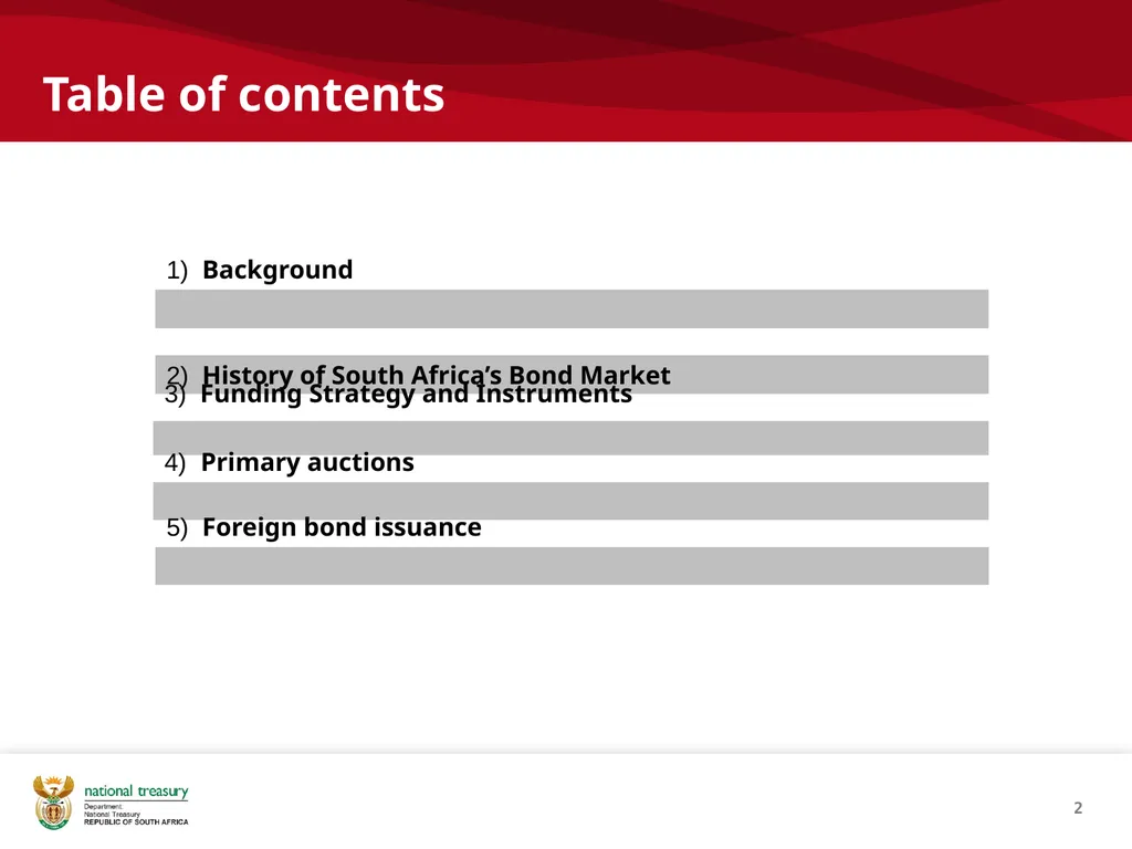 1 Overview of SA’s debt management process Tebogo - slide 2 of 19