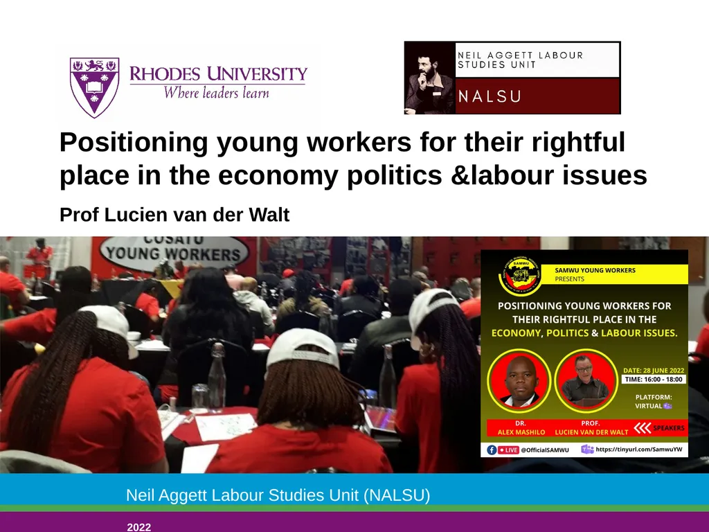 Positioning young workers for their rightful place - slide 1 of 14