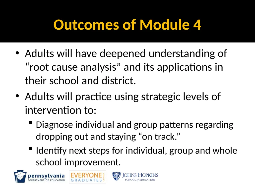MODULE 4: Root cause analysis and Strategic Levels - slide 2 of 37