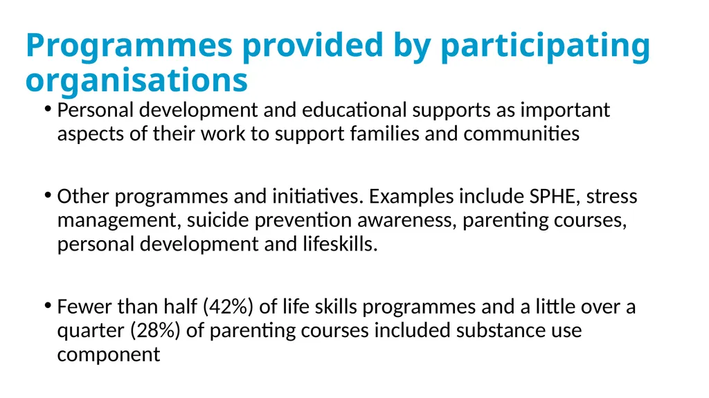 Drug & Alcohol Family Support Needs Analysis - slide 27 of 40