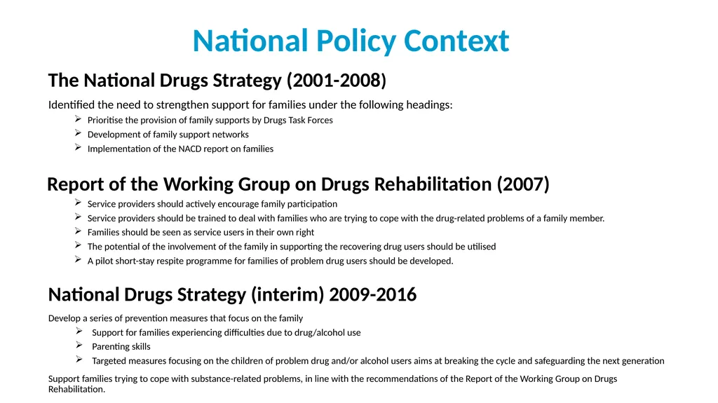 Drug & Alcohol Family Support Needs Analysis - slide 3 of 40