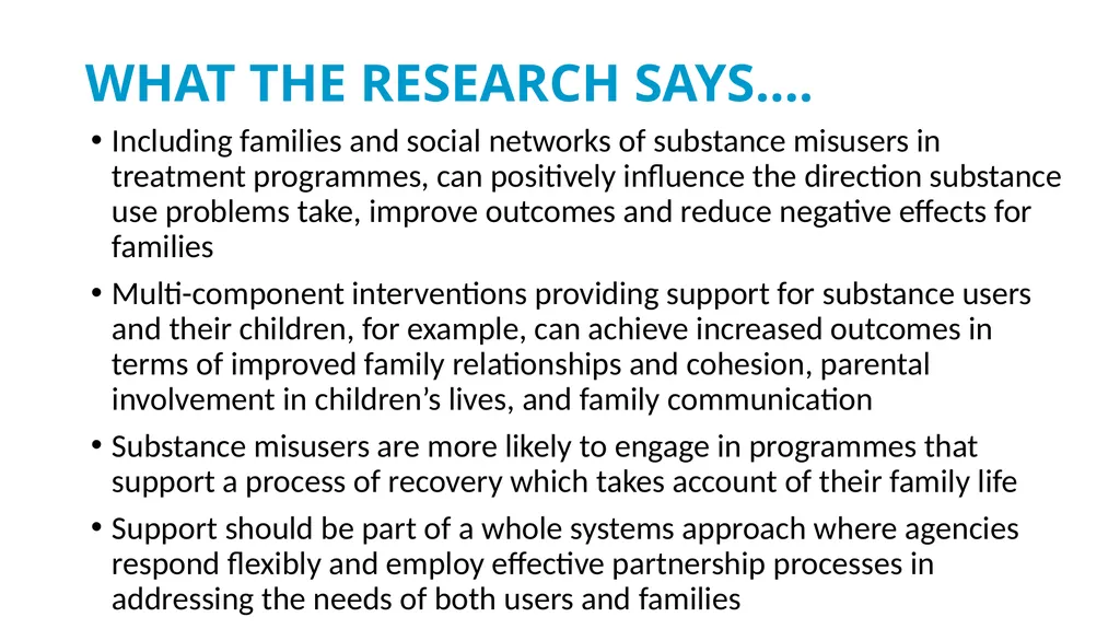 Drug & Alcohol Family Support Needs Analysis - slide 15 of 40