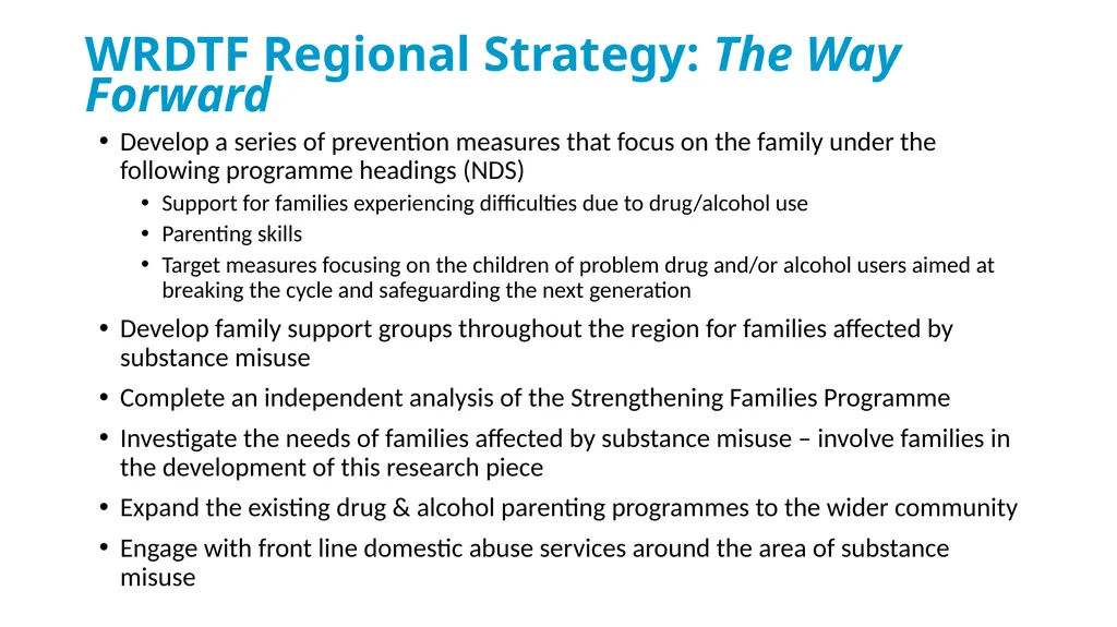 Drug & Alcohol Family Support Needs Analysis - slide 4 of 40