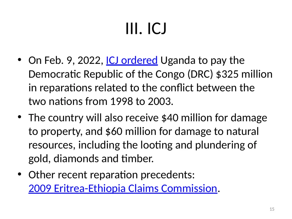 EFFORTS AT ACCOUNTABILITY FOR RUSSIAN-UKRAINE - slide 15 of 20
