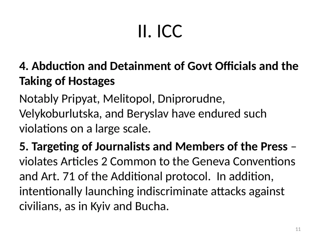 EFFORTS AT ACCOUNTABILITY FOR RUSSIAN-UKRAINE - slide 11 of 20