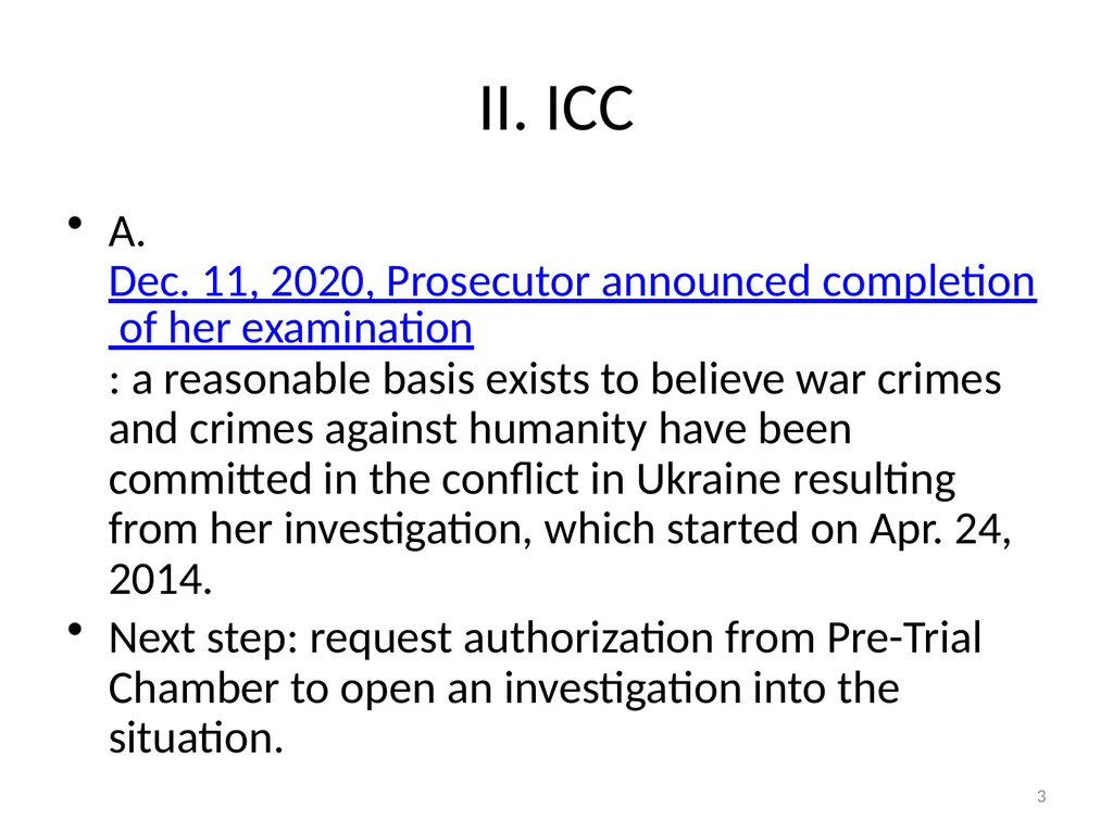 EFFORTS AT ACCOUNTABILITY FOR RUSSIAN-UKRAINE - slide 3 of 20