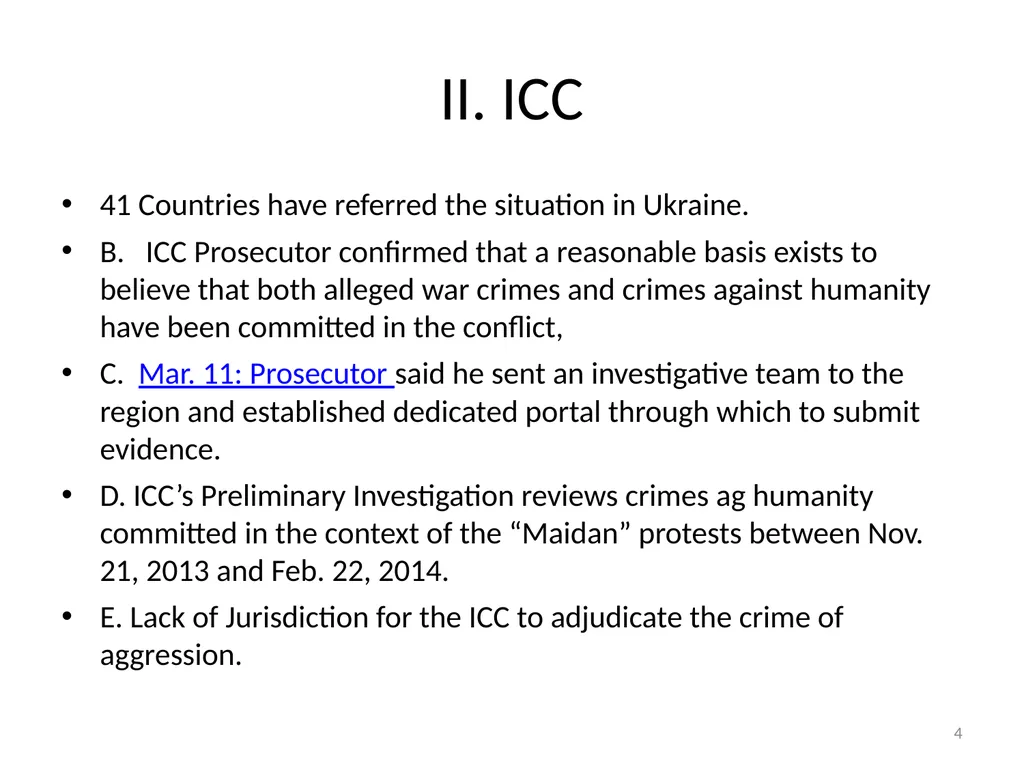 EFFORTS AT ACCOUNTABILITY FOR RUSSIAN-UKRAINE - slide 4 of 20