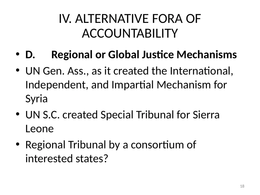 EFFORTS AT ACCOUNTABILITY FOR RUSSIAN-UKRAINE - slide 18 of 20