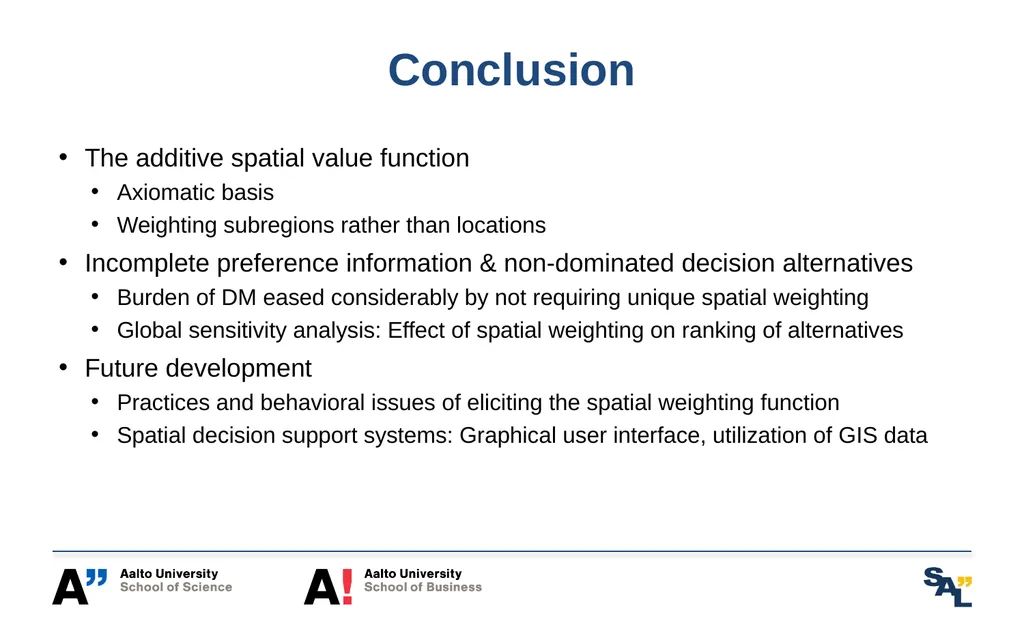 Spatial Multi-Attribute Decision Analysis with - slide 18 of 19