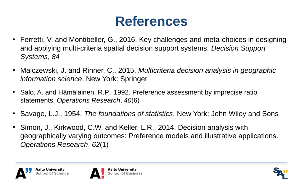 Spatial Multi-Attribute Decision Analysis with - slide 19 of 19