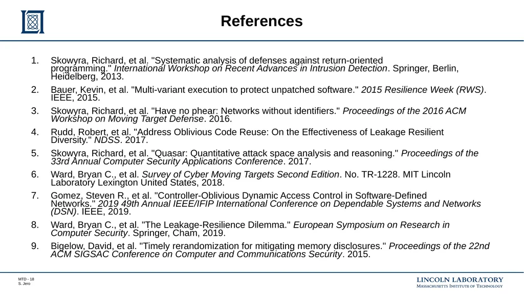 Lessons Learned in Network and Memory-Based Moving - slide 18 of 18