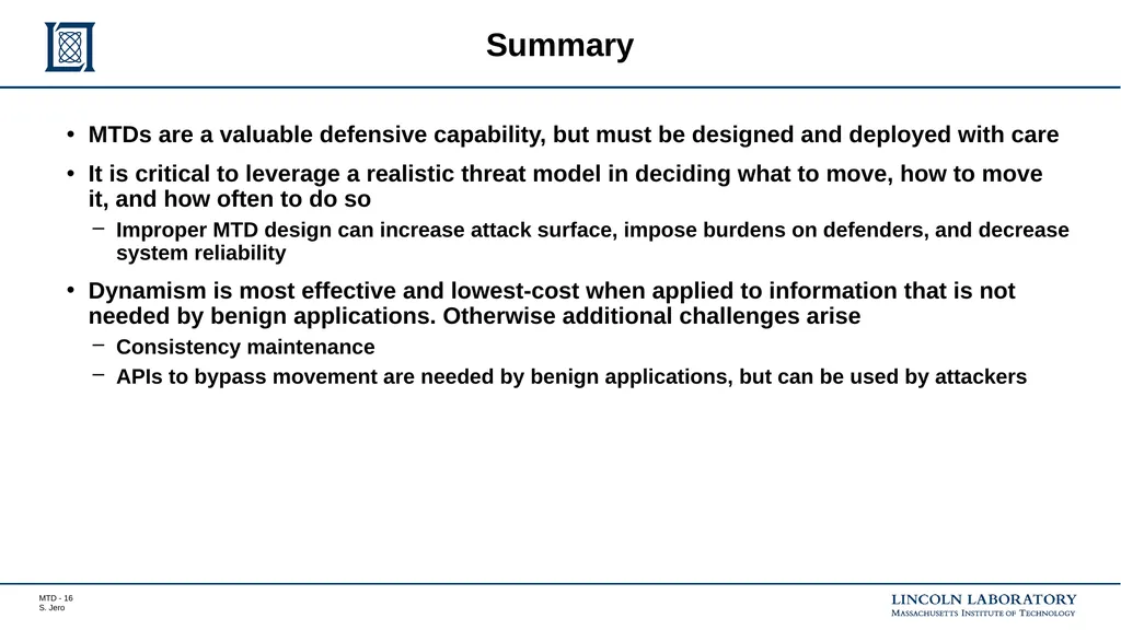 Lessons Learned in Network and Memory-Based Moving - slide 16 of 18
