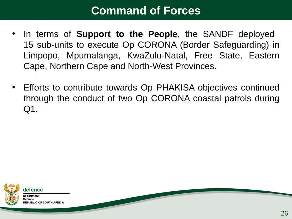 Q1 Performance Report Presentation to the PCD&MV - slide 26 of 53