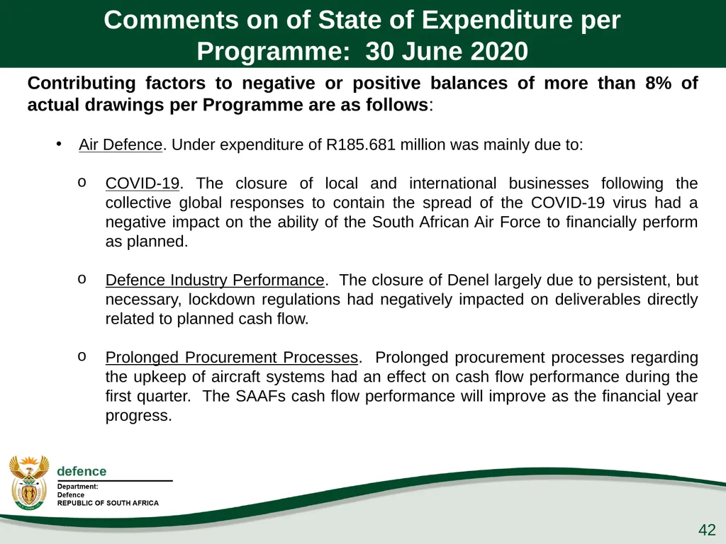Q1 Performance Report Presentation to the PCD&MV - slide 42 of 53