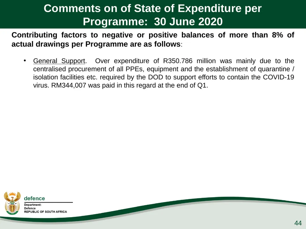 Q1 Performance Report Presentation to the PCD&MV - slide 44 of 53