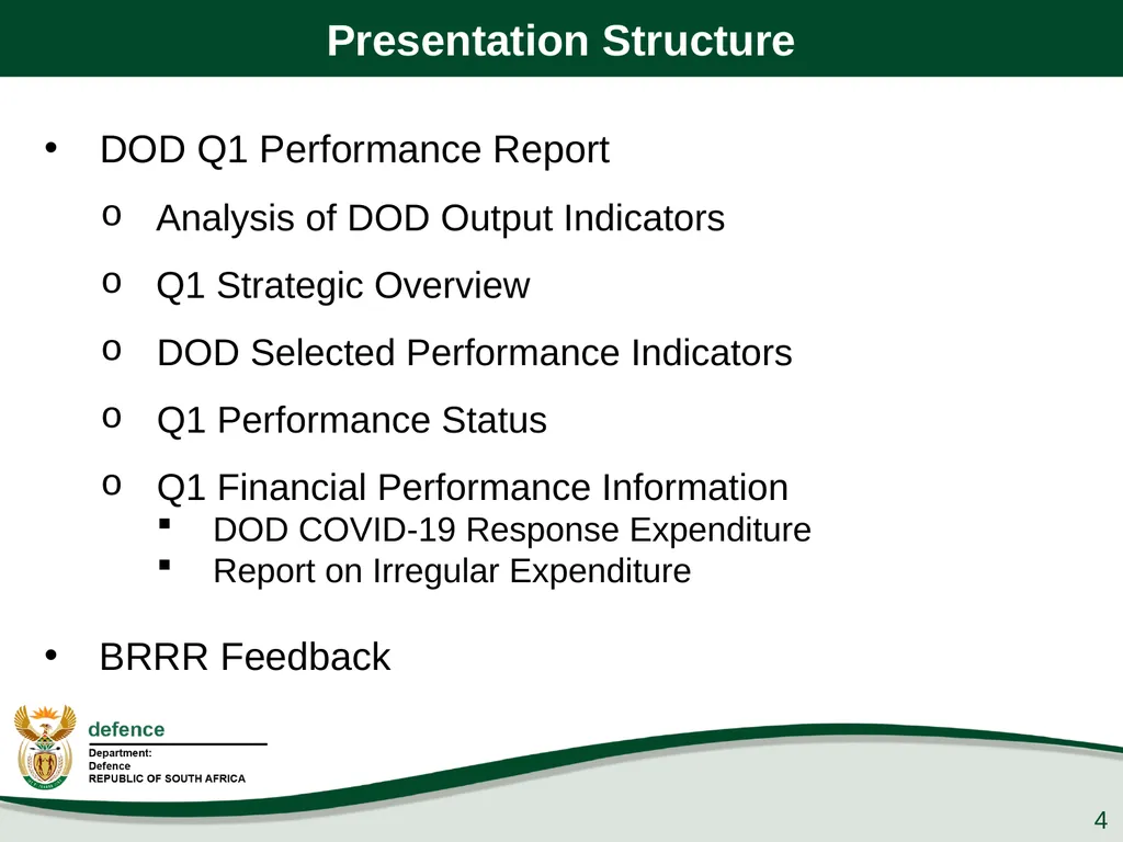 Q1 Performance Report Presentation to the PCD&MV - slide 4 of 53