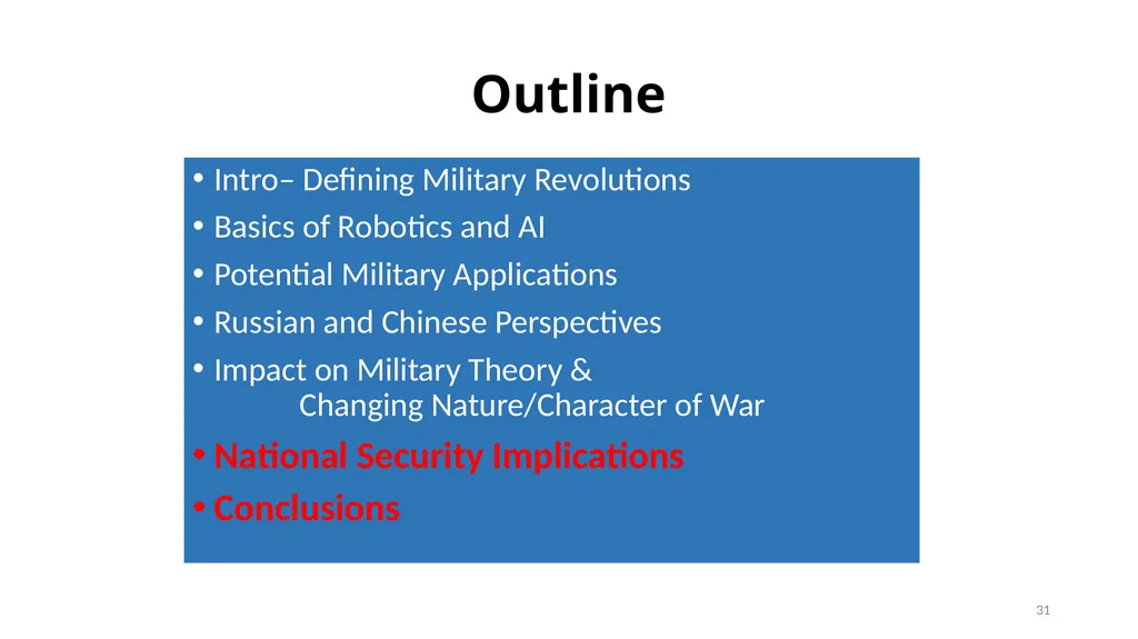 Clausewitz in the Age of Autonomy: The 7th - slide 31 of 41