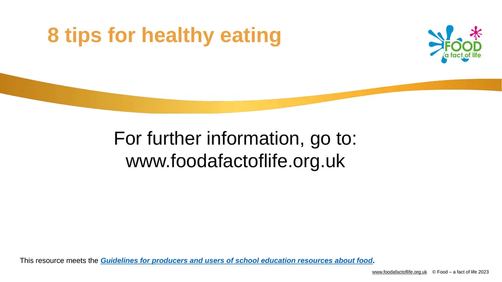 8 tips for healthy eating These eight practical - slide 25 of 25