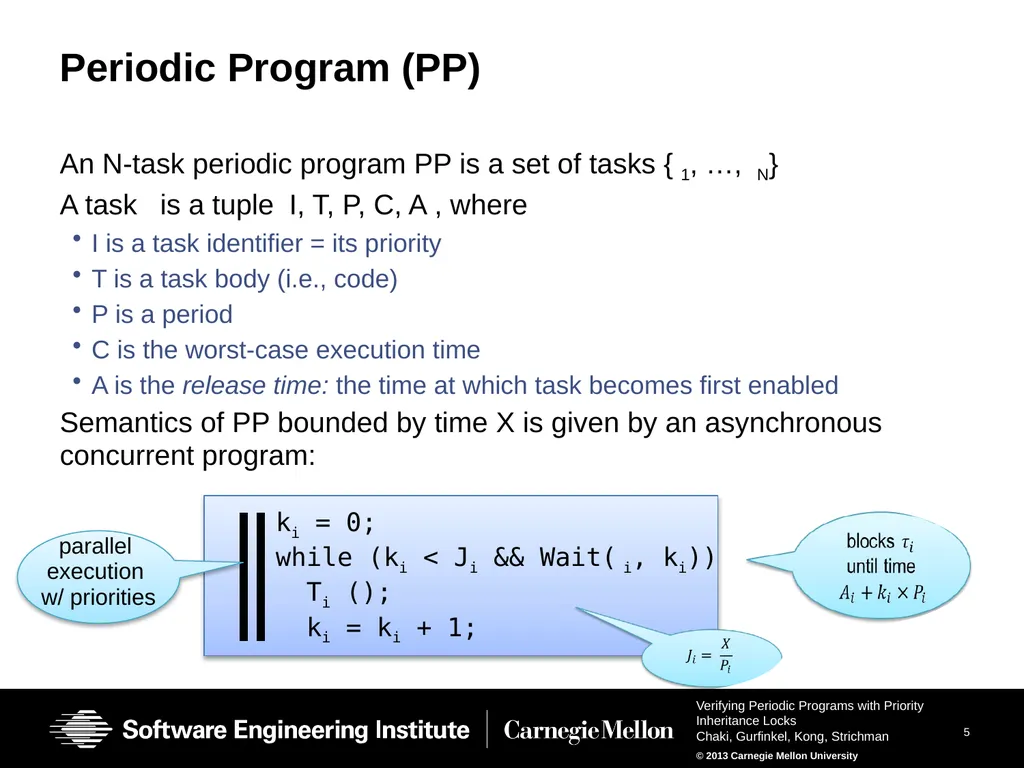Verifying Periodic Programs with Priority - slide 5 of 25