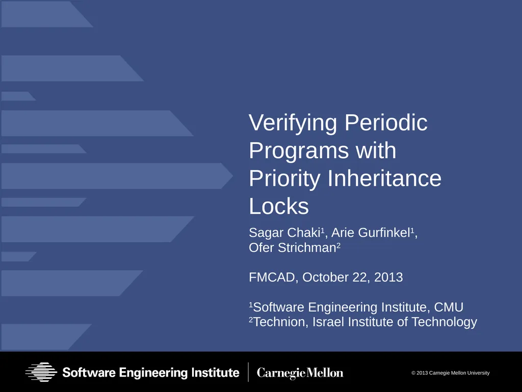 Verifying Periodic Programs with Priority - slide 1 of 25