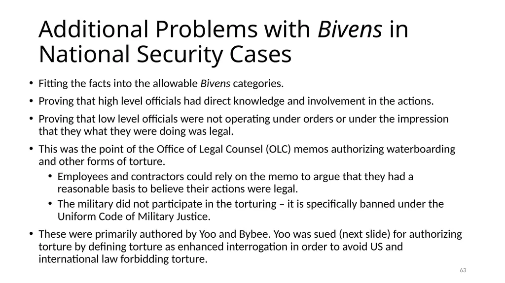 Chapter 5 - THE COURTS’ NATIONAL SECURITY POWERS 1 - slide 63 of 84