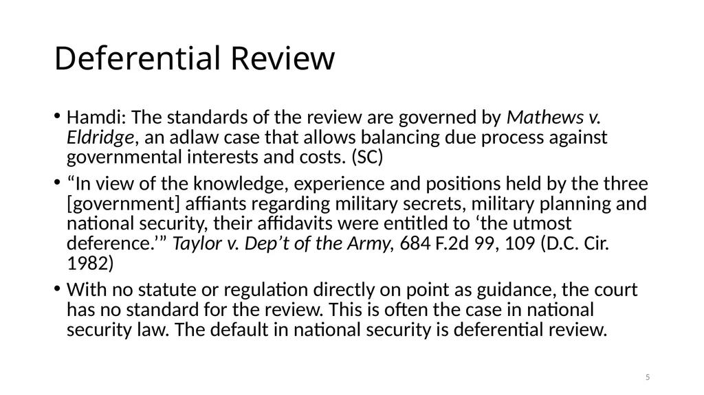 Chapter 5 - THE COURTS’ NATIONAL SECURITY POWERS 1 - slide 5 of 84
