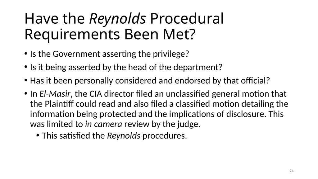 Chapter 5 - THE COURTS’ NATIONAL SECURITY POWERS 1 - slide 74 of 84