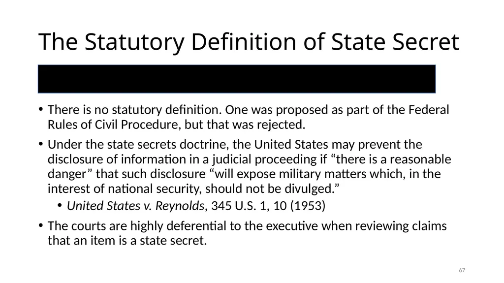 Chapter 5 - THE COURTS’ NATIONAL SECURITY POWERS 1 - slide 67 of 84