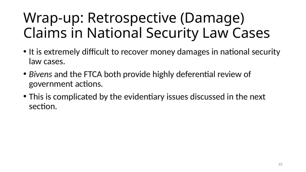 Chapter 5 - THE COURTS’ NATIONAL SECURITY POWERS 1 - slide 65 of 84
