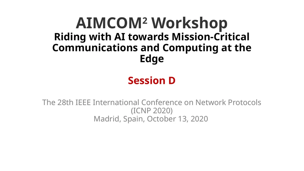 AIMCOM2 Workshop Riding with AI towards - slide 1 of 4
