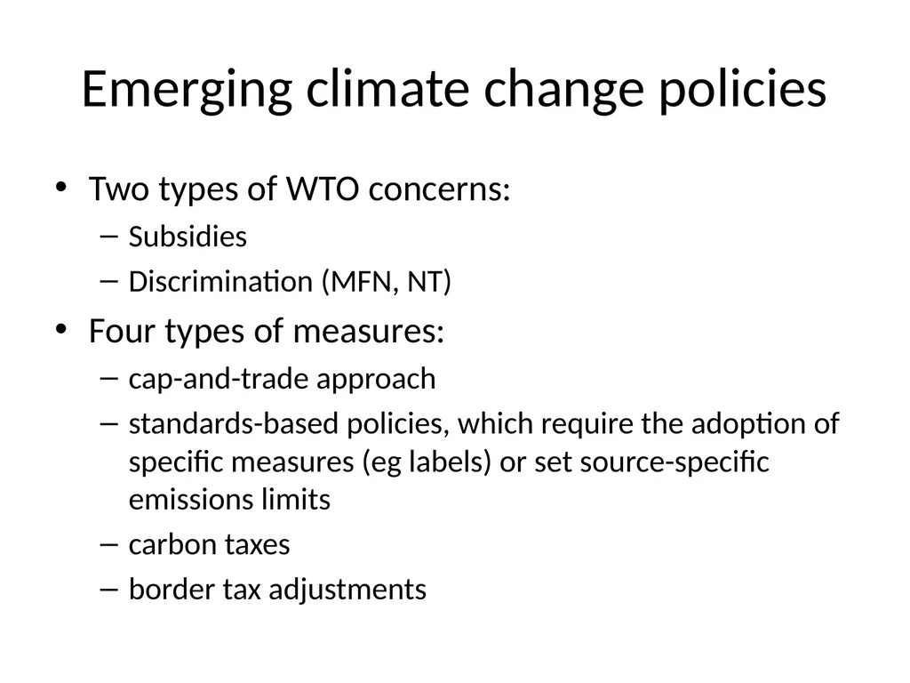 Unresolved Issues in WTO Law & climate change - slide 3 of 68