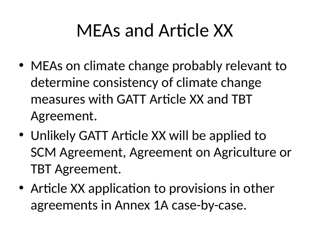 Unresolved Issues in WTO Law & climate change - slide 66 of 68
