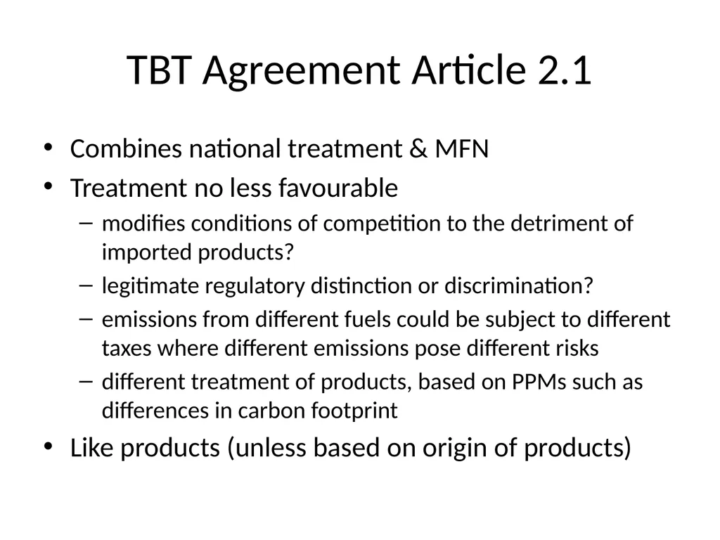 Unresolved Issues in WTO Law & climate change - slide 57 of 68