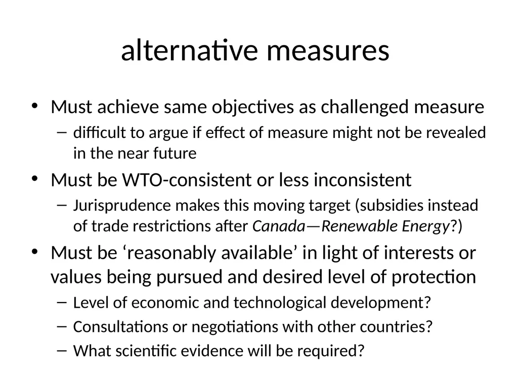 Unresolved Issues in WTO Law & climate change - slide 50 of 68