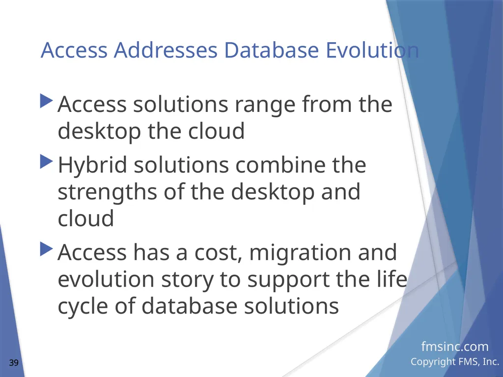 Microsoft Access Database Evolution from the - slide 39 of 41