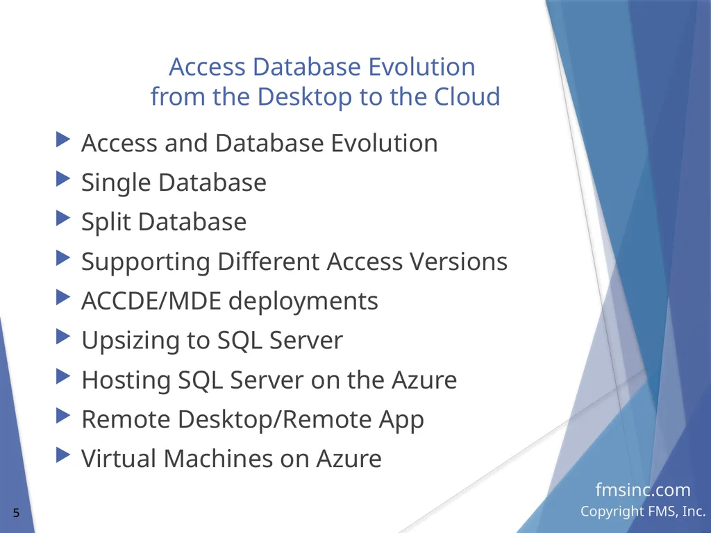 Microsoft Access Database Evolution from the - slide 5 of 41