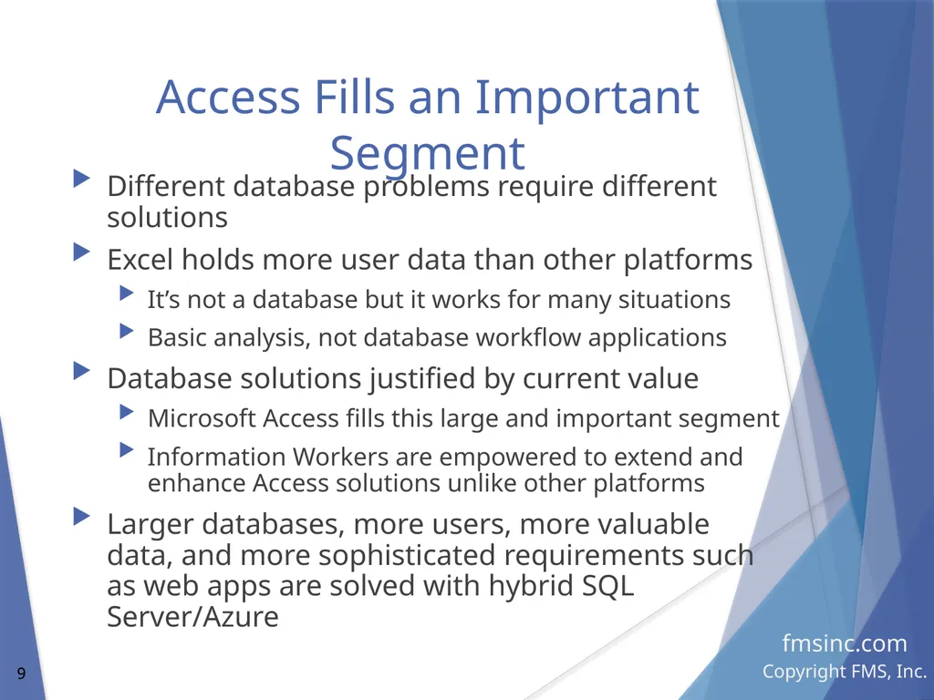 Microsoft Access Database Evolution from the - slide 9 of 41