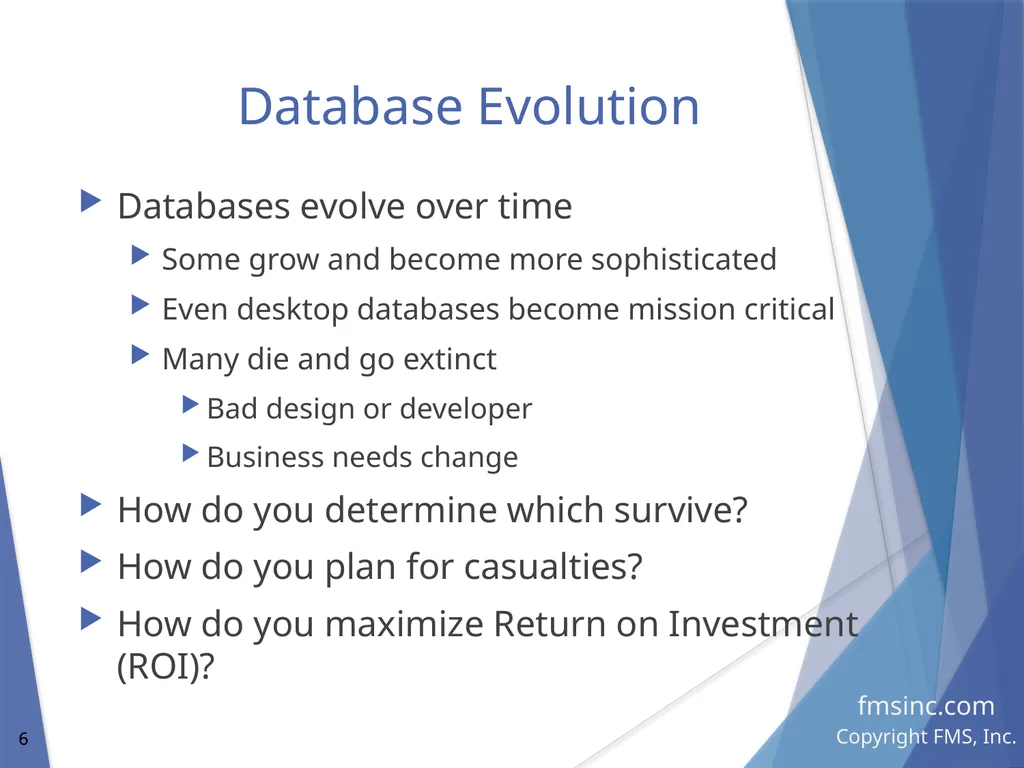 Microsoft Access Database Evolution from the - slide 6 of 41
