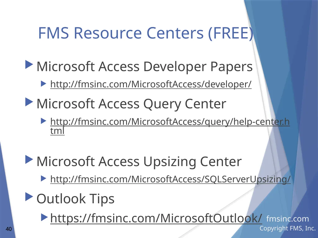 Microsoft Access Database Evolution from the - slide 40 of 41