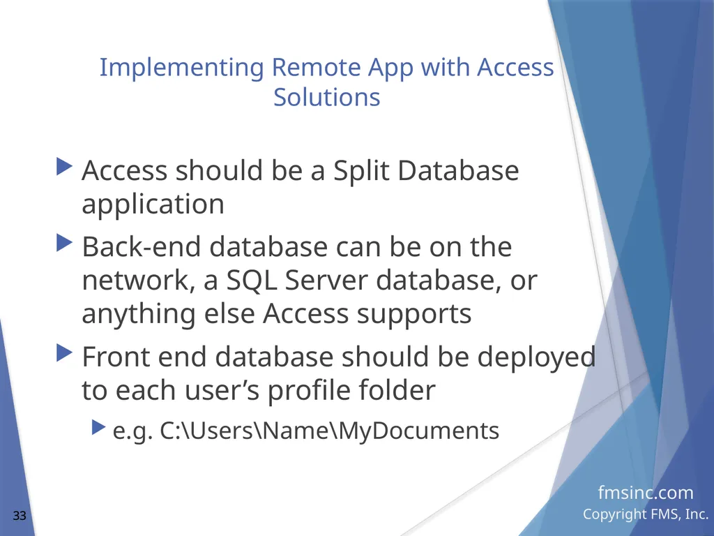 Microsoft Access Database Evolution from the - slide 33 of 41